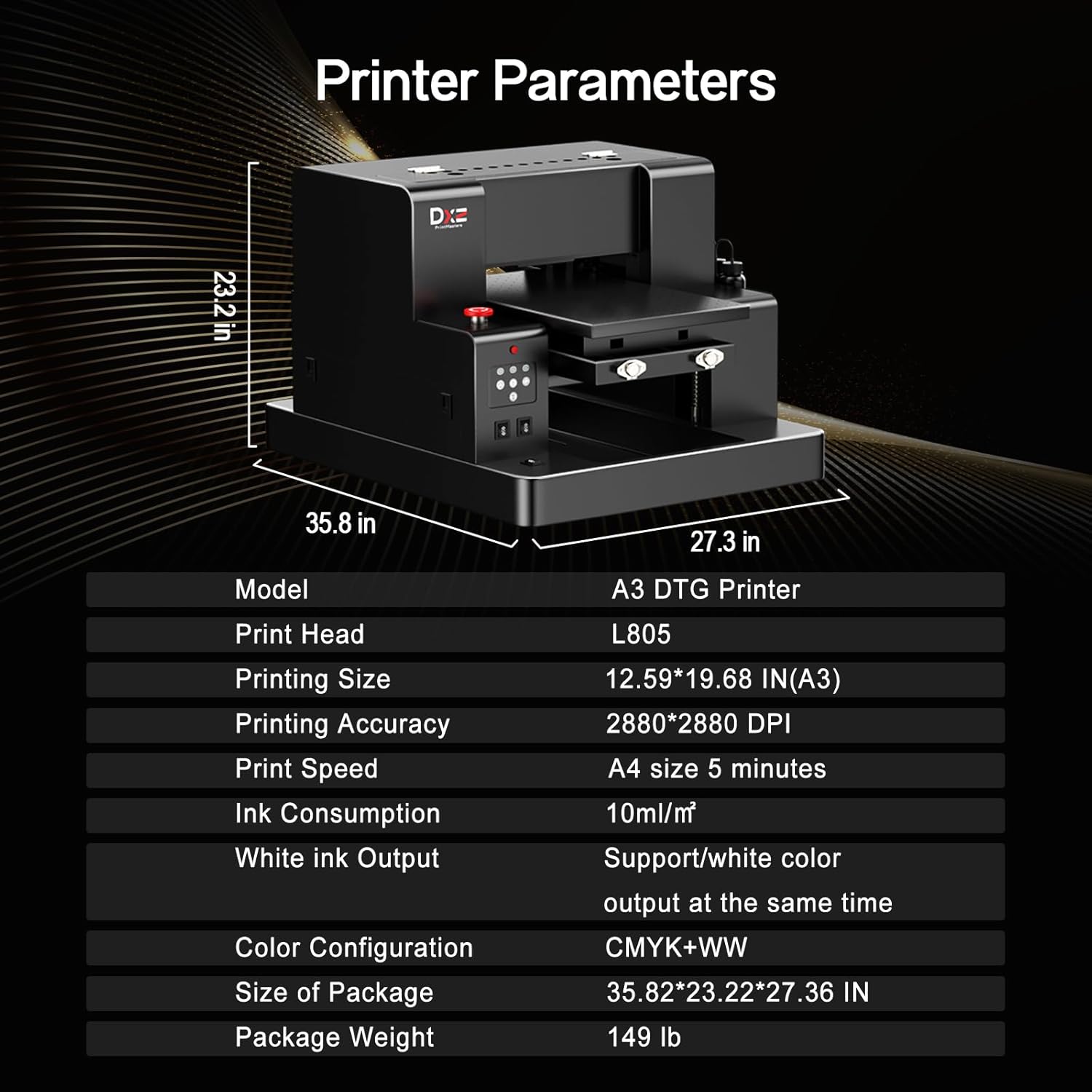 DXZ A3 DTG Printer photo 6